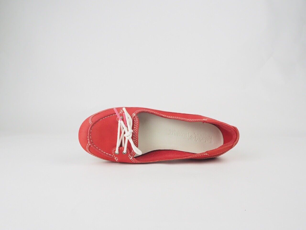 Womens Timberland Ek Belle Island 8952 RM Red Leather Loafet Slips On Shoes - London Top Style