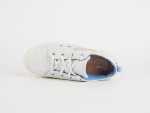Girls Toms Lenny Grey Drizzly Weather Textile Flats Lace Up Trainers Uk K12.5 - London Top Style