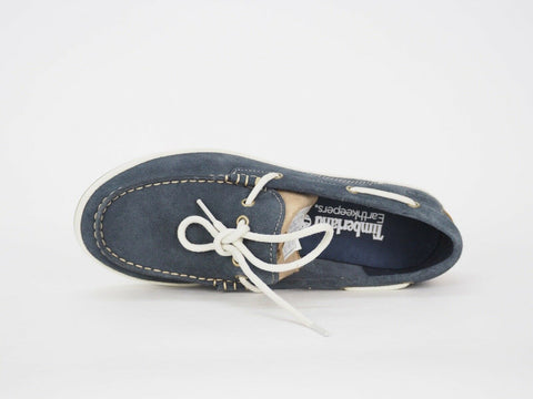 Womens Timberland EK Cascobay 3953R Navy Blue Lace Up Flats Slip On Boat Shoes - London Top Style