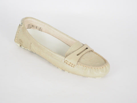 Womens Timberland Classic 27691 Beige Leather Casual Flat Shoes Mocassins