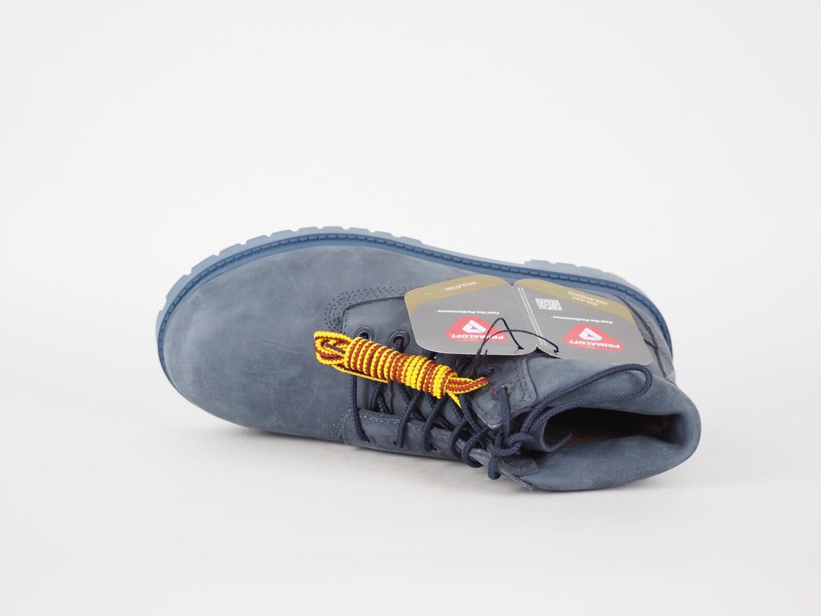 Juniors Timberland Premium 6 In A198X Blue Leather Kids Winter Warm Chukka Boots