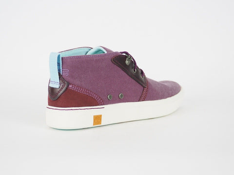 Womens Timberland Amherst A16WX Grape Wine Leather Casual Trainers Chukka Boots