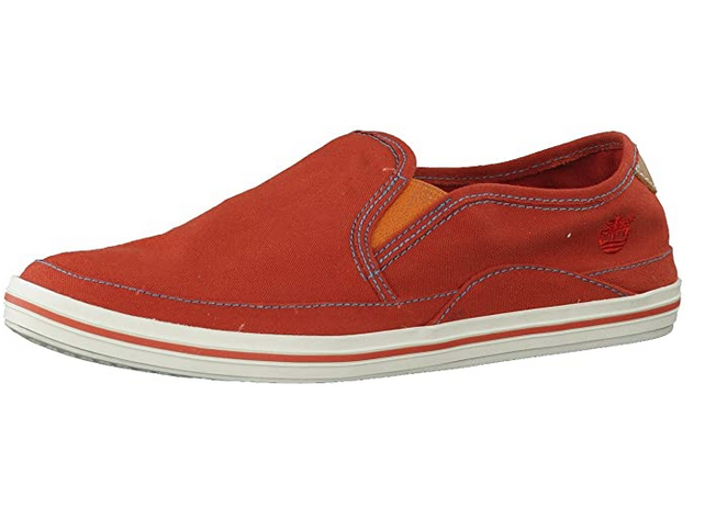 Mens Timberland EK Caso Bay 5639R Casual Red  Canvas Slips On Light Trainers - London Top Style
