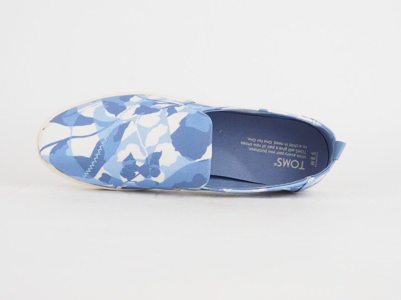 Womens Toms Deconstructed Alpargata Blue Leaf Flats Slip On Trainers Uk 6.5 - London Top Style