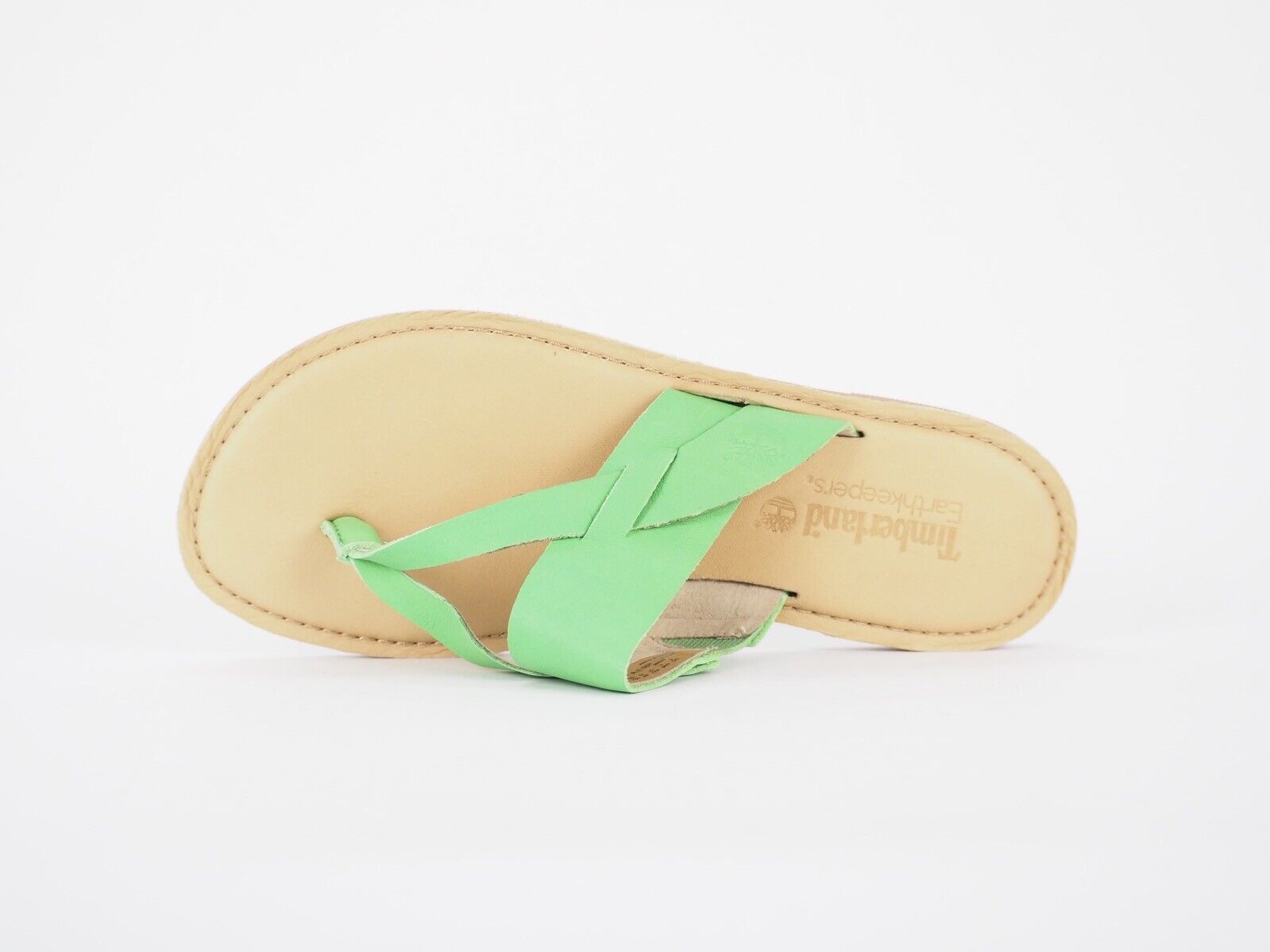 Womens Timberland EK 8166B Light Green Leather Light Summer Thongs Flip Flops