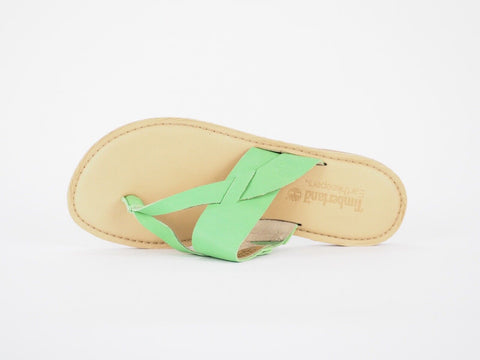 Womens Timberland EK 8166B Light Green Leather Light Summer Thongs Flip Flops