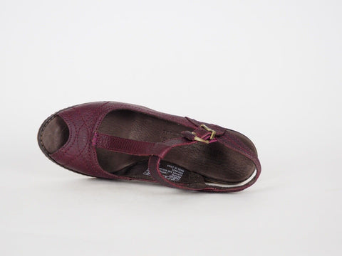 Womens Timberland Maeslin T-Strap 18624 Burgundy Leather Slingback Sandals