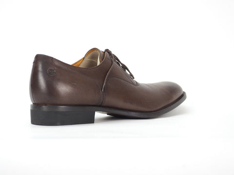 Mens Timberland Auburn 74577 Dark Brown Leather Formal Dress Plain Toe Shoes