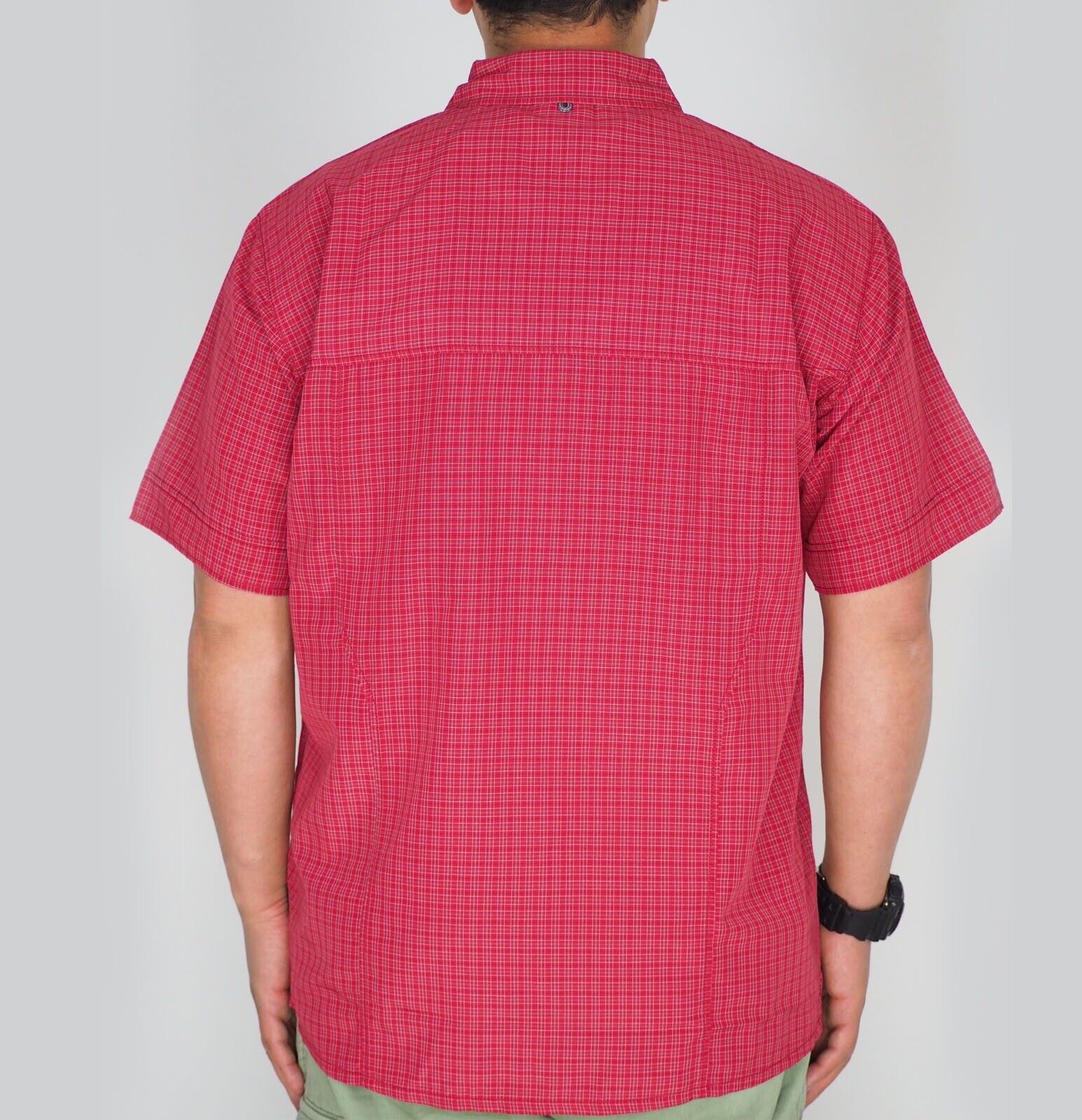 Mens Jack Wolfskin 5009321 Indian Red Checks Short Sleeved Shirt - London Top Style