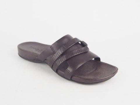 Womens Timberland Dunaway 64337 Brown Leather Slip On Casual Walking Slides - London Top Style