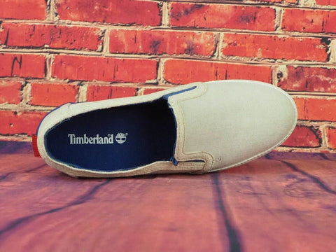 Womens Timberland Canvas A171W Beige Slips On Ladies Trainers - London Top Style