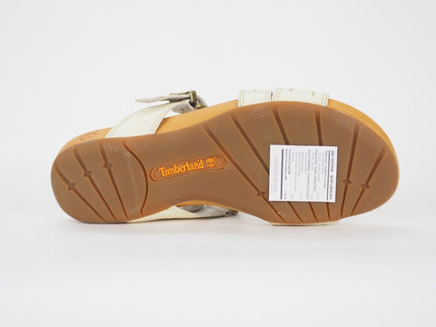 Womens Timberland Pleasant Bay 25638 White Leather Slider Casual Summer Slippers - London Top Style