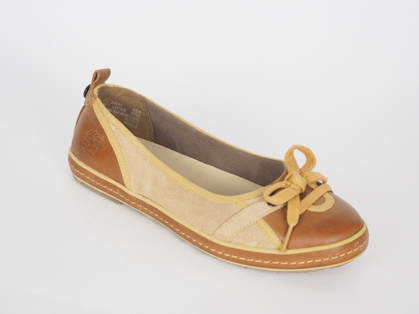Womens Timberland Fauklner 24697 Brown Leather Casual Shoes Ballet Flats