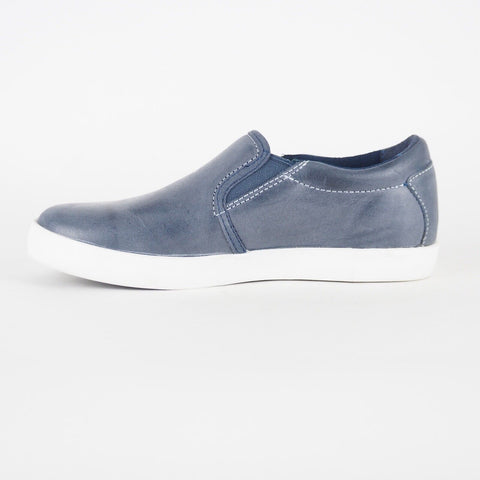 Womens Timberland Brattleboro A18SJ Navy Blue Leather Shoes Slip On Low Trainers