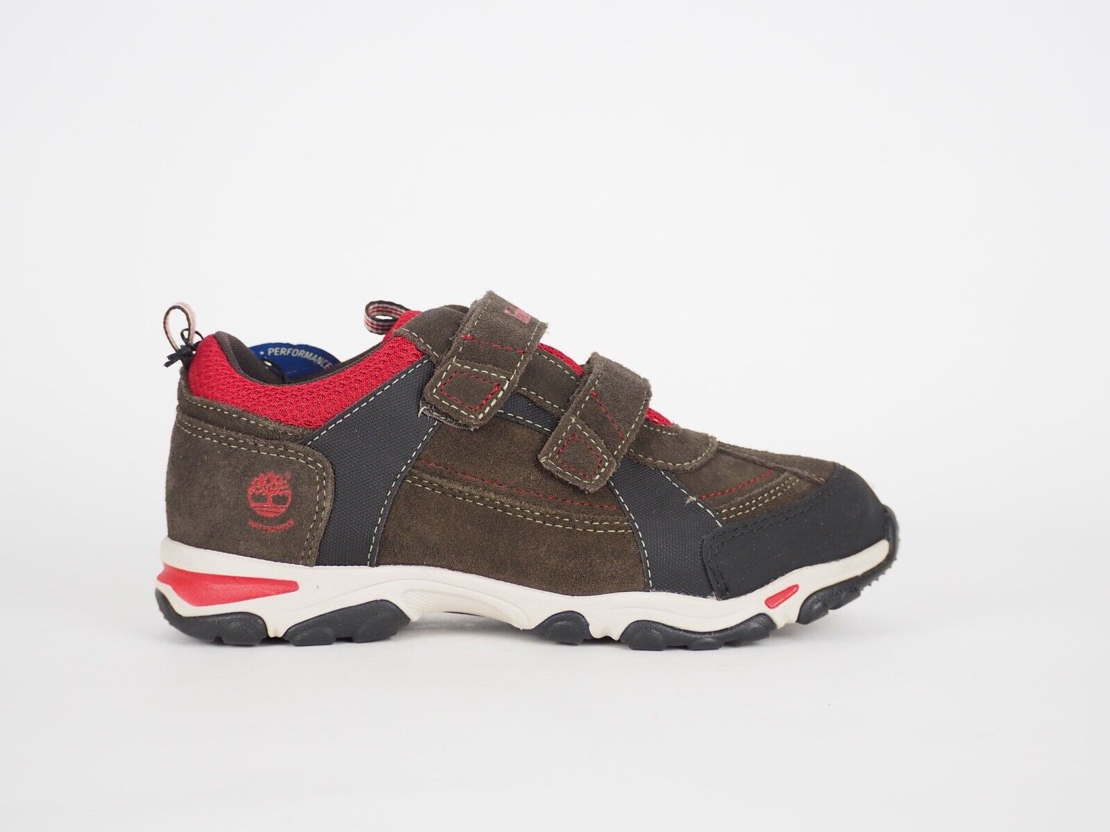 Boys Timberland EK Trail Pro 9276R Dk Brown Suede Strap Trainers