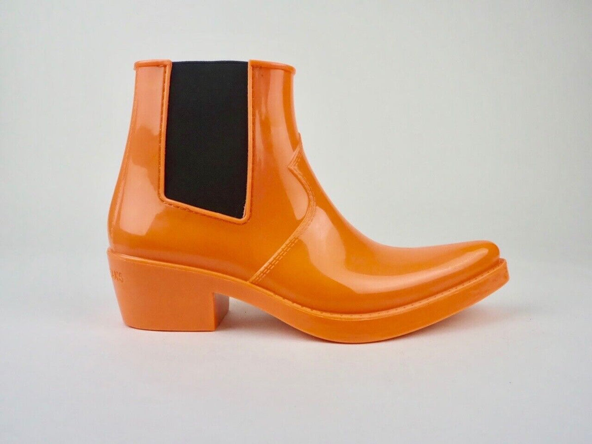 Womens Calvin Klein Carol Rubber R0746 Orange Tiger Heeled Chelsea Boots