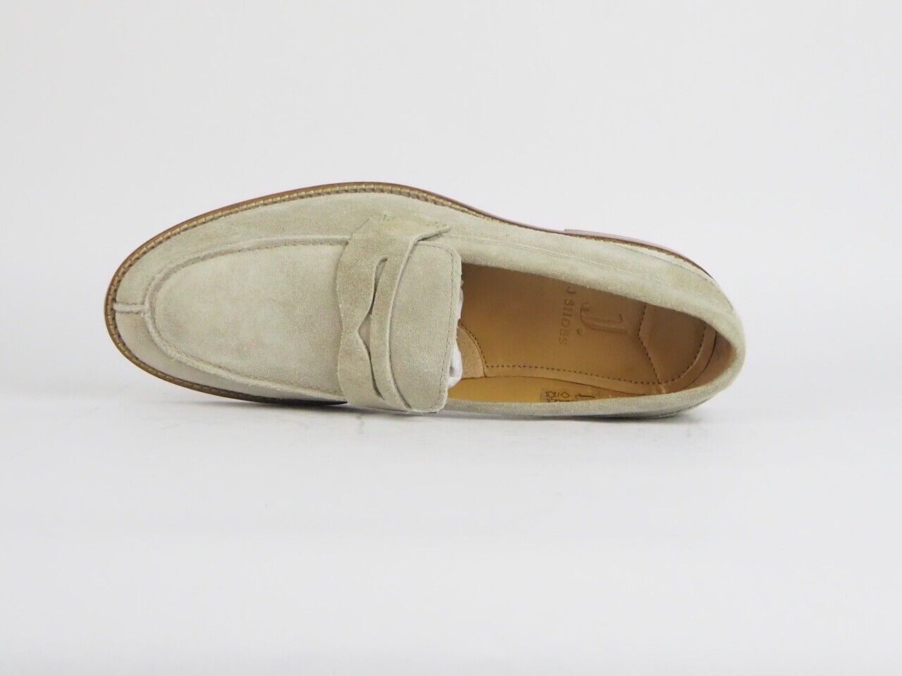Mens J Shoes Ravenwood U1003 Taupe Leather Formal Slips On Shoes