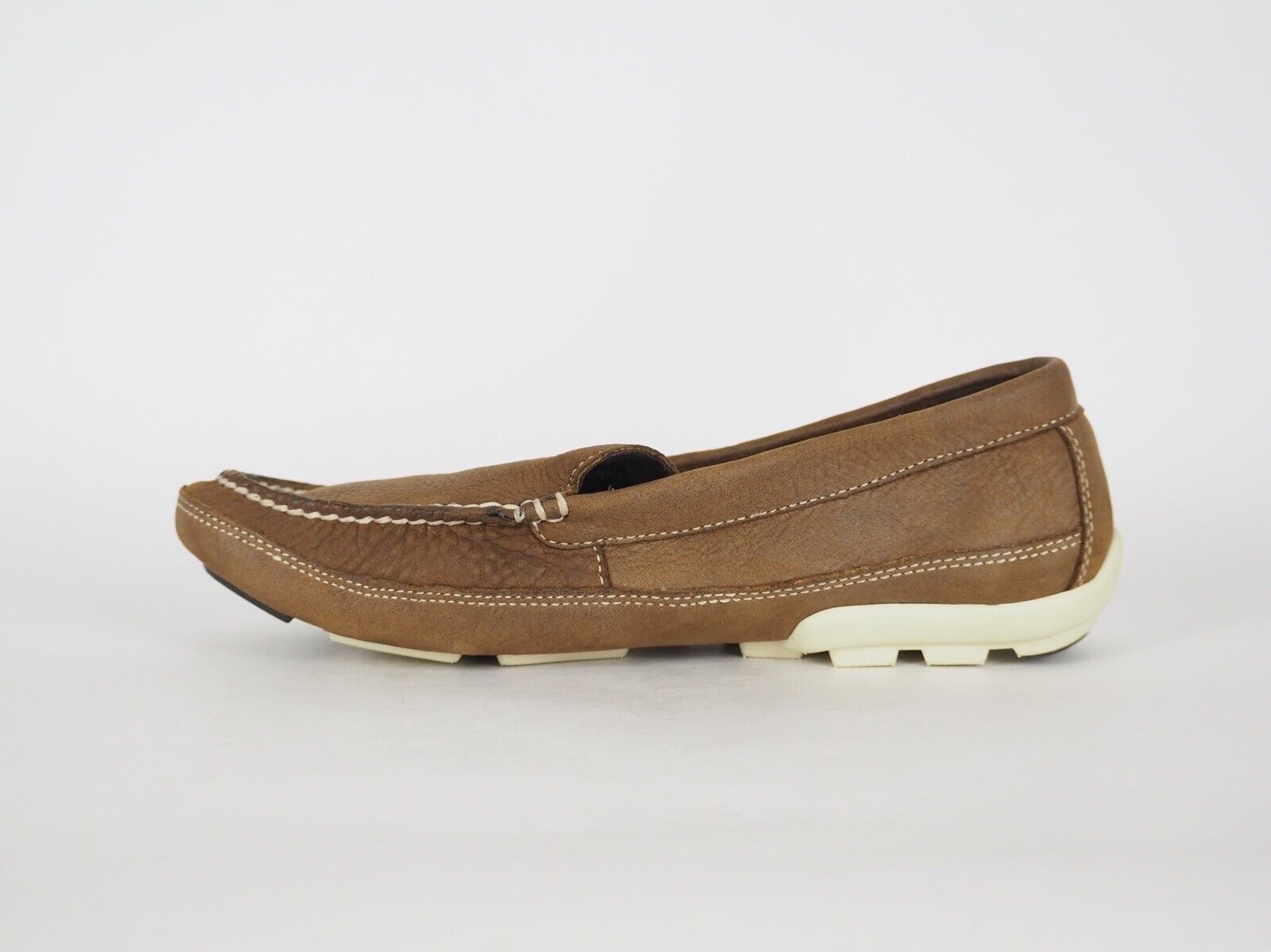 Mens Timberland Classic Lite 6332A Light Brown Leather Casual Slip On Boat Shoes