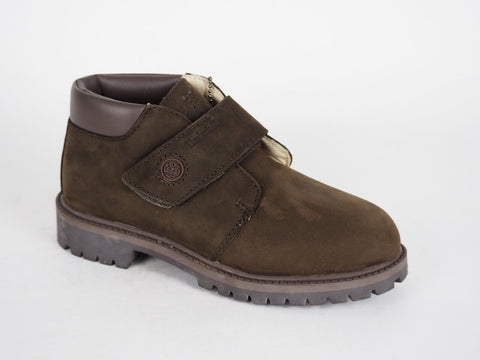 Boys Timberland H&L Chukka 12712 Brown Leather Strap Winter Waterproof Boots