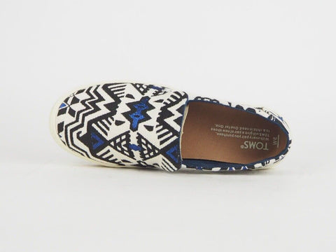 Womens Toms Sunset Stellar Blue Textile Flats Slip On Out Door Trainers Uk 4