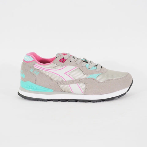 Womens Diadora 90248 Grey Textile Casual Lace Up Running Walking Ladies Trainers