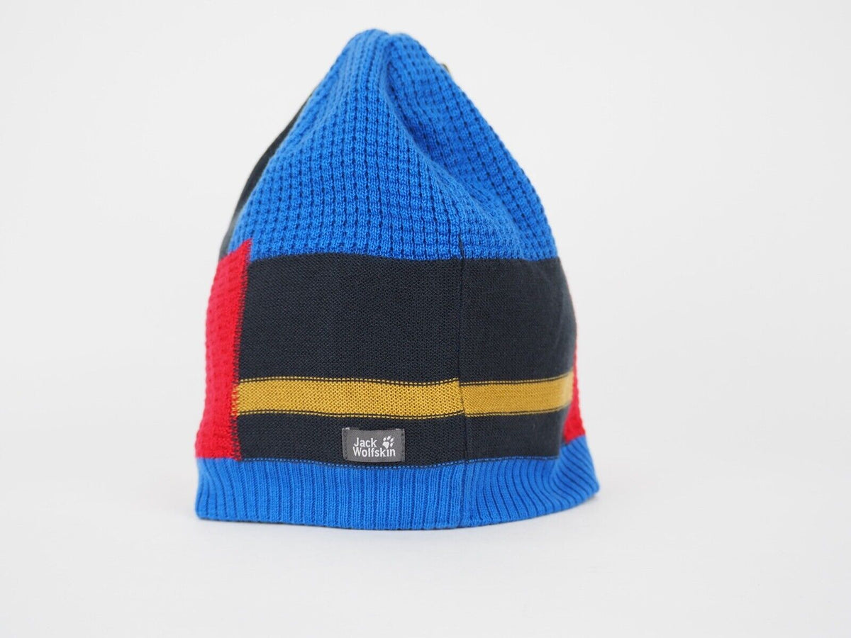 Kids Jack Wolfskin Stormlock Patch Cap 1908081 Night Blue Beanie Warm Winter Hat - London Top Style