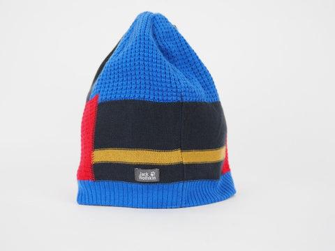 Kids Jack Wolfskin Stormlock Patch Cap 1908081 Night Blue Beanie Warm Winter Hat - London Top Style