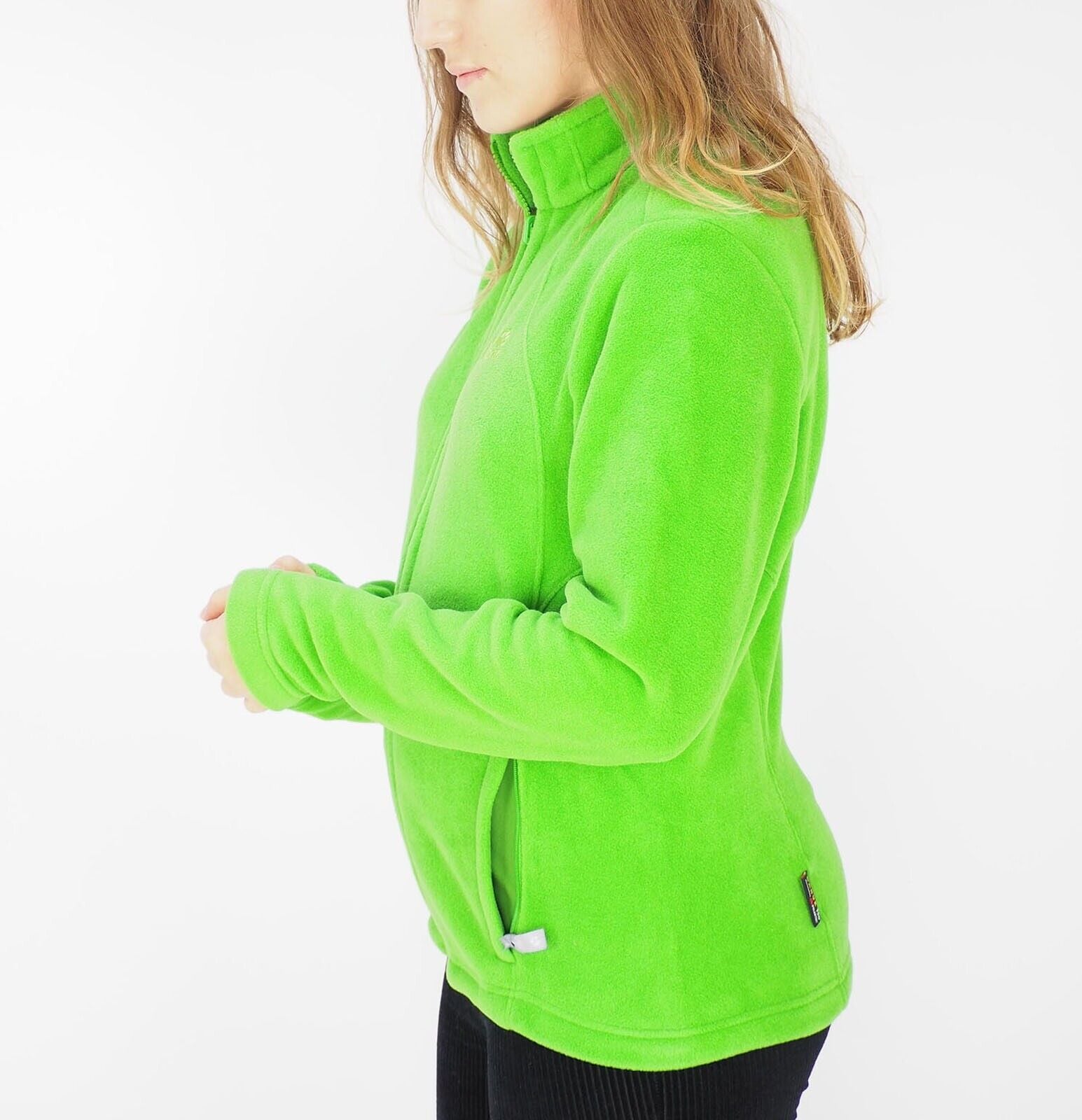 Womens Jack Wolfskin Moonlight 1701781 Basil Green Zip Up Warm Fleece Sweatshirt