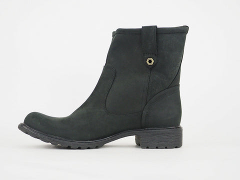 Womens Timberland Stoddard Ankle 8569A Black Leather Pull On Winter Boots