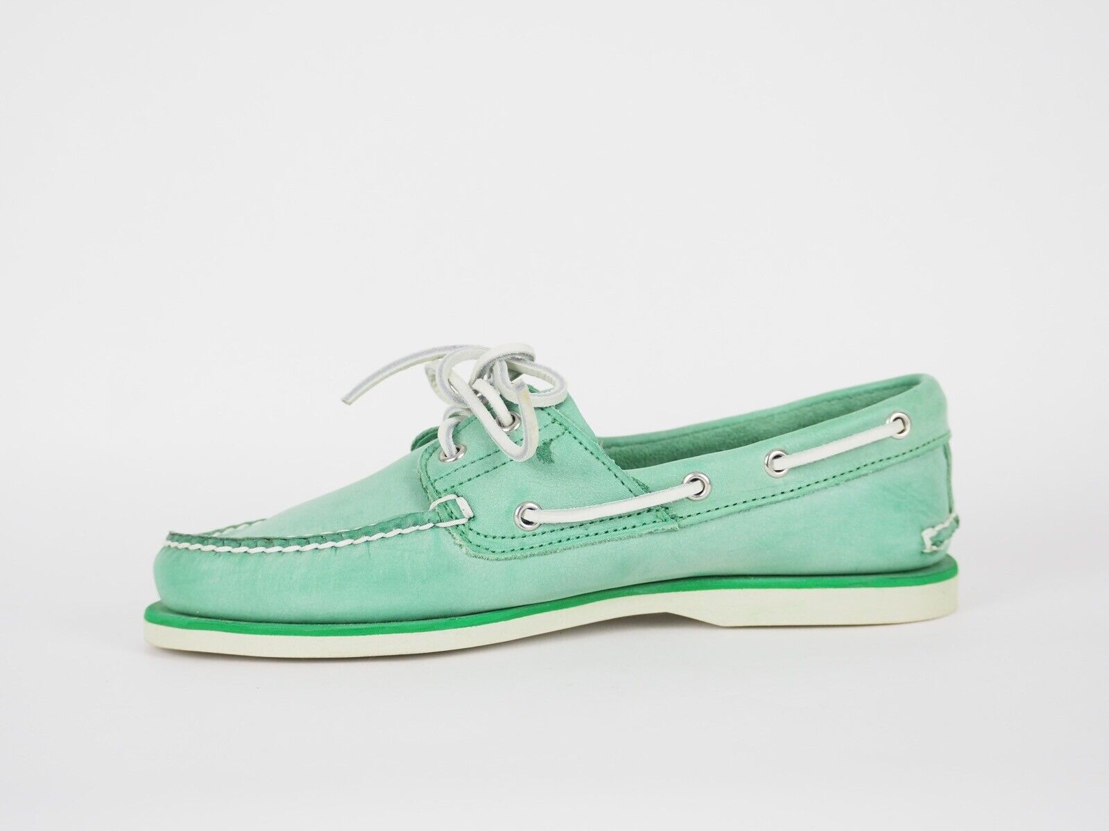Mens Timberland Classic A13NZ Mint Green Leather Casual 2 Eye Casual Boat Shoes