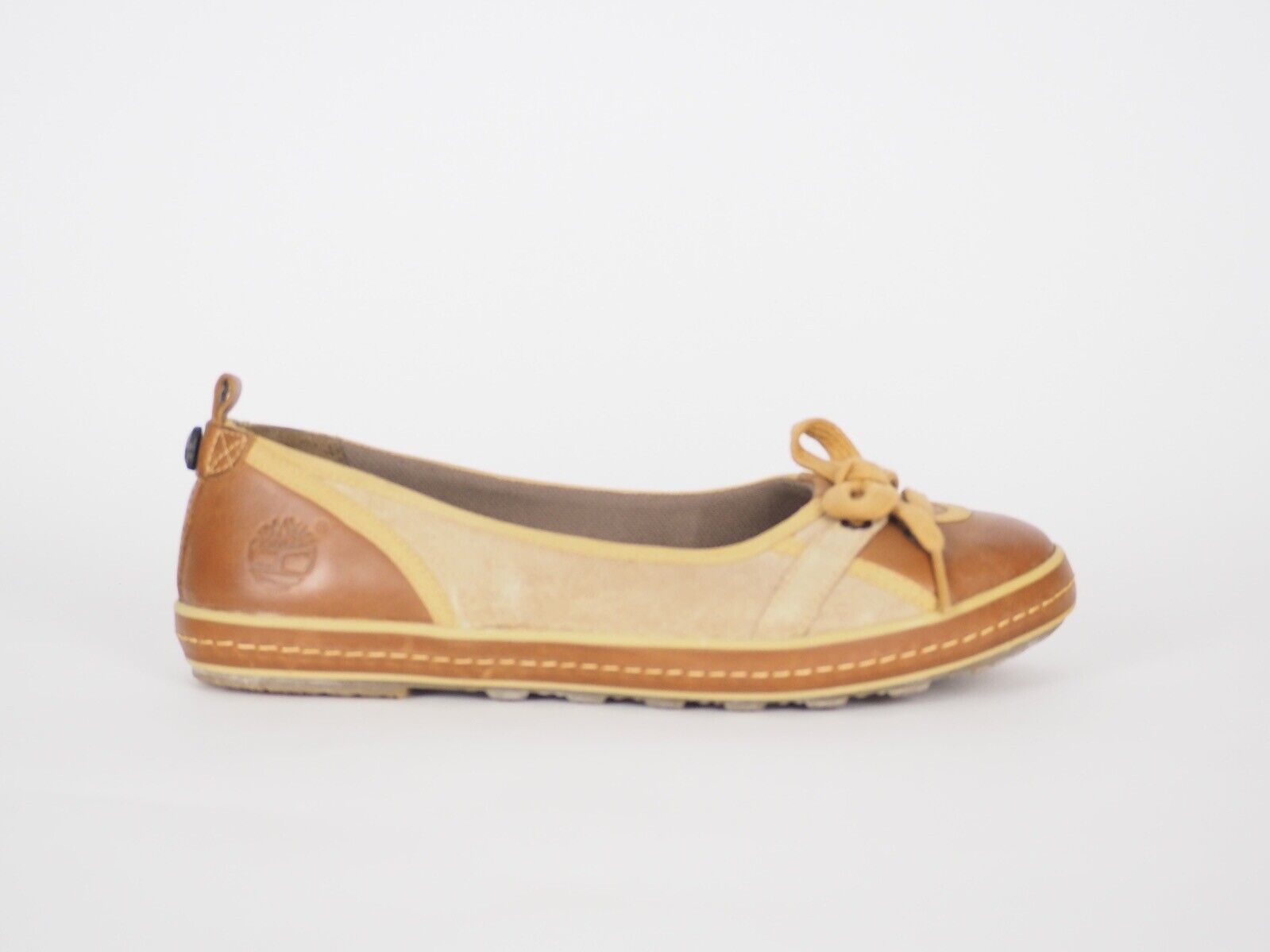 Womens Timberland Fauklner 24697 Brown Leather Casual Shoes Ballet Flats