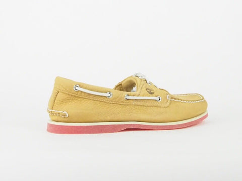 Juniors Timberland Classic Boat Moccasins 6507A Yellow Leather Casual Shoes