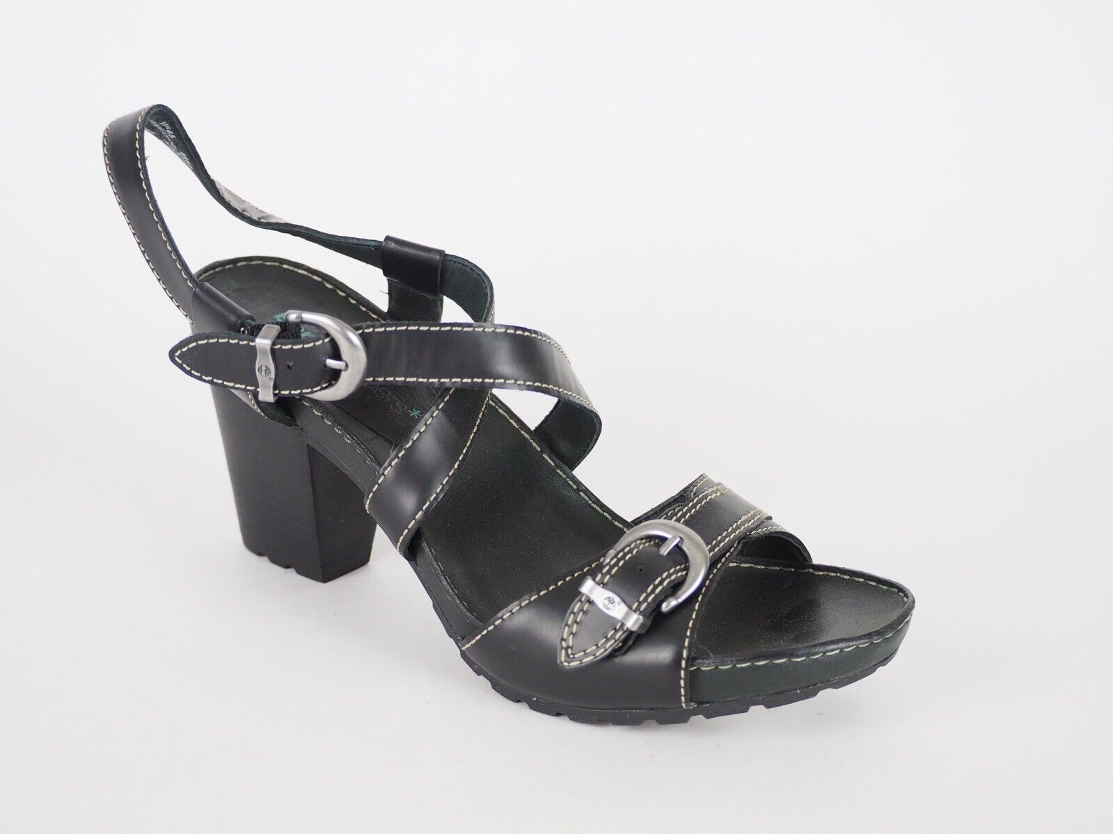 Womens Timberland Belicia 15665 Black Leather Casual Summer Strappy Sandals