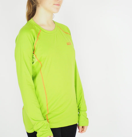 Womens Jack Wolfskin Alpine Trek 1803371 Parrot Green Active Longsleeve Shirt