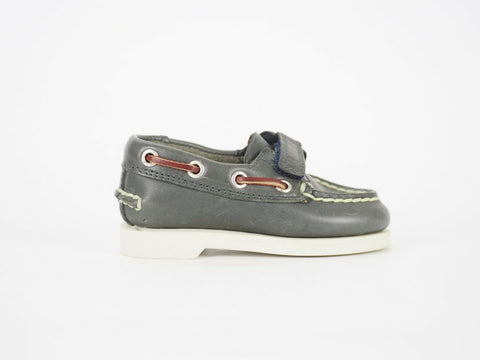 Boys Timberland Classic 25837 Grey Leather Toddlers Casual Strap Boat Shoes - London Top Style