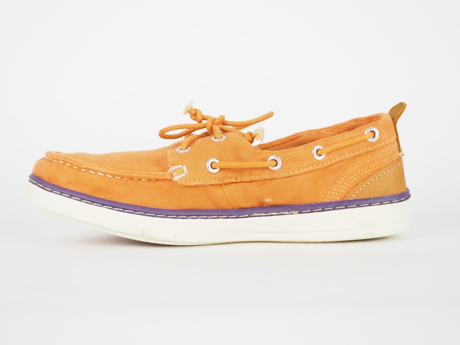 Womens Timberland Hookset 8441B Light Orange 2 Eye Lace Up Casual Boat Shoes