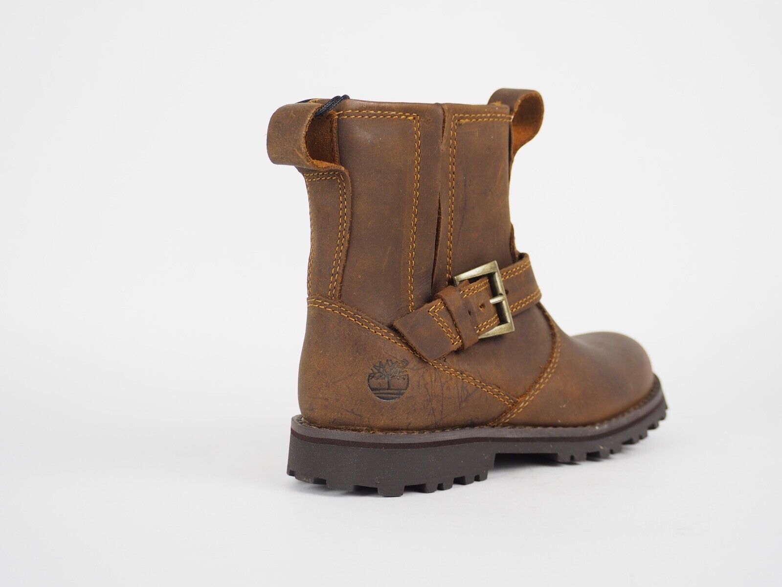 Infants Timberland Asphalt 1382R Dark Brown Leather Side Zip Warm Chelsea Boots