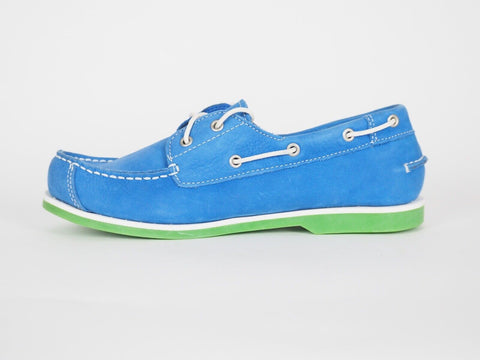 Junior Boys Timberland Classic 2 Eye 6894R Blue Leather Deck Boat Shoes - London Top Style