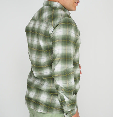 Mens Jack Wolfskin Light Valley 1402741 Pinewood Checks Long Sleeved Shirt - London Top Style