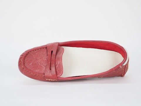 Womens Timberland Earthkeepers 27692 Red Leather Moccasins Casual Flats Shoes