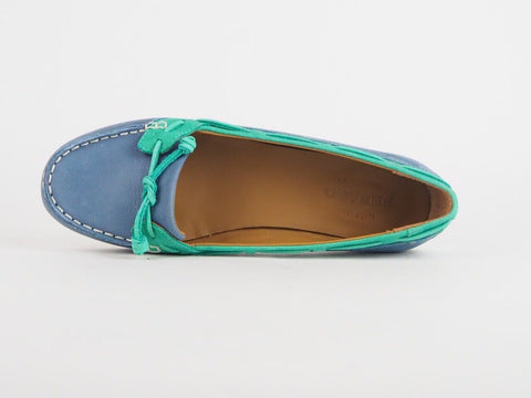 Womens Sebago Felucca Lace B668001 W Leather Lace Up Teal Boat Casual Shoes - London Top Style