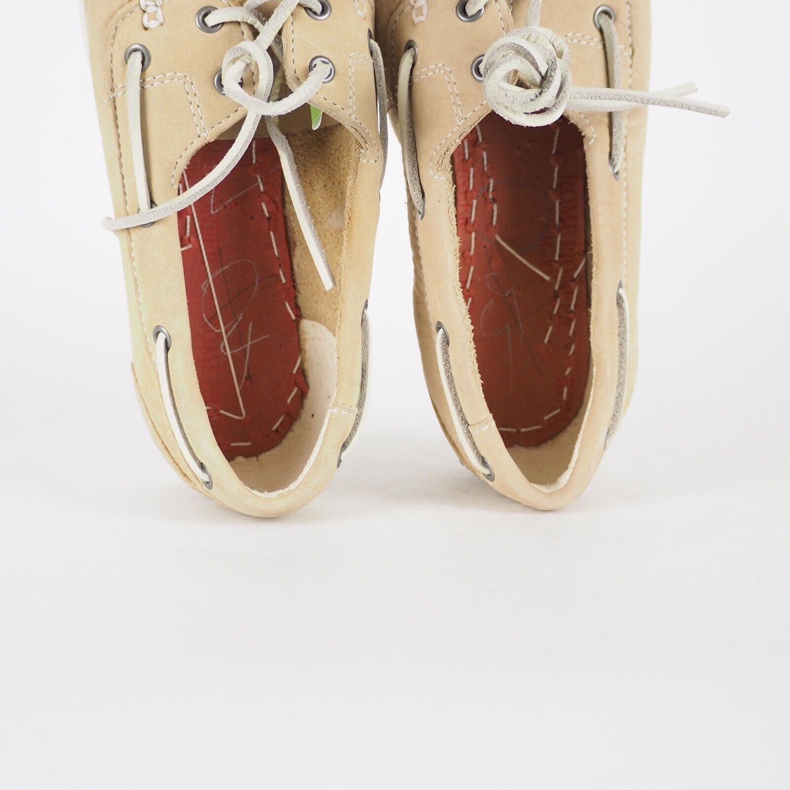Womens Timberland Classic 2 Eye 3941R Cream Leather Lace Up Boat Shoes UK 3.5