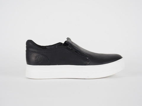 Womens Timberland Mayliss A1IOM Black Leather Zip Up Slips On Casual Trainers - London Top Style
