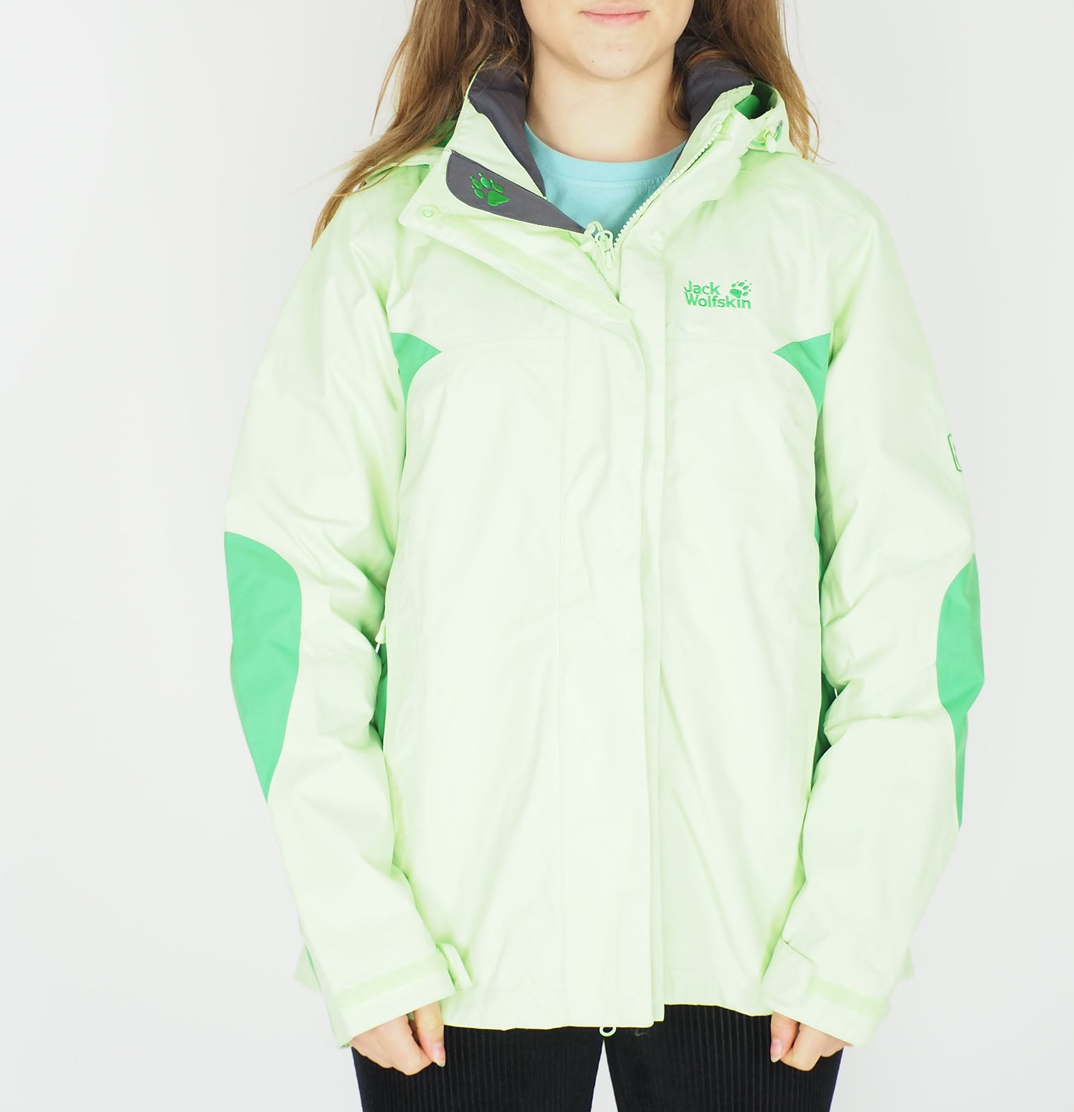 Womens Jack Wolfskin Onyx 5005491 Sorbet Green Zip Up Breathable Hiking Jacket
