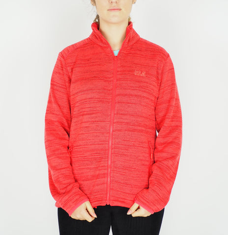Womens Jack Wolfskin AQUILA 1706771 Zip Up Tulip Red Breathable Track Jacket