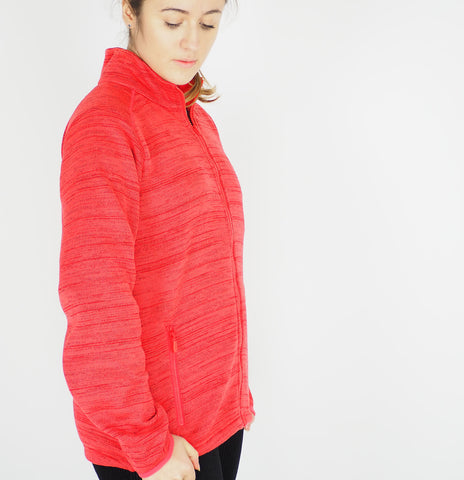 Womens Jack Wolfskin AQUILA 1706771 Zip Up Tulip Red Breathable Track Jacket